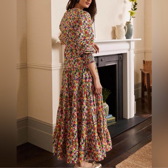 Boden Dress Multi Color Ditzy Floral Tiered Maxi Dress Bloomcore Cottage Size 8 - Picture 2 of 10